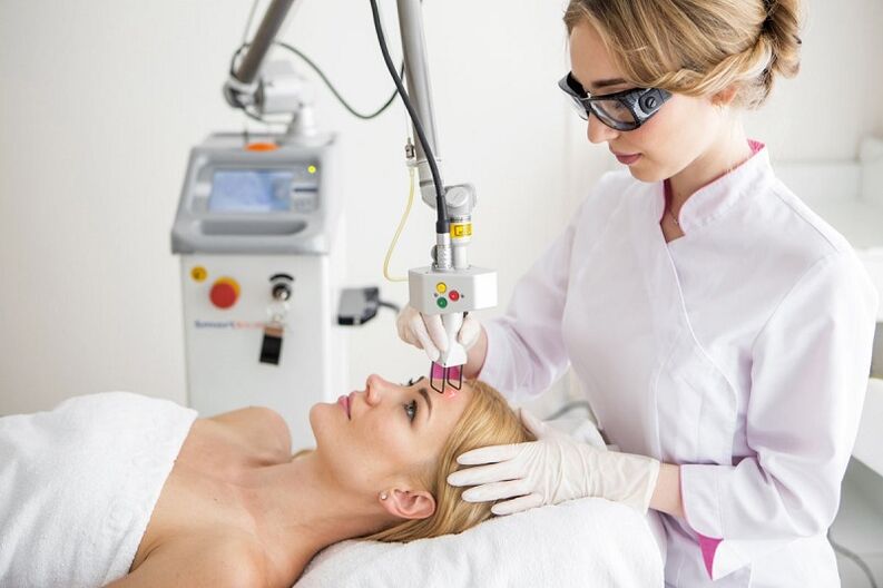 facial skin rejuvenation procedure with laser